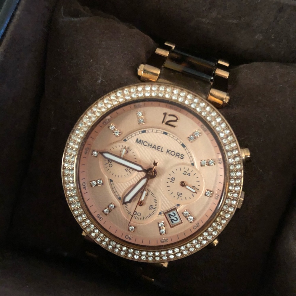 Michael Kors Rosegold and brown watch